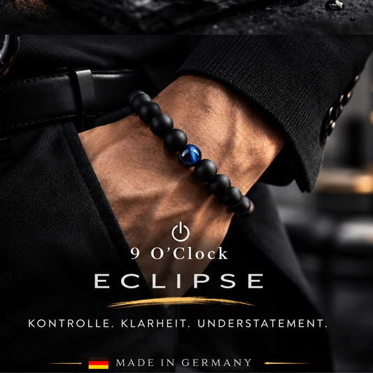 ECLIPSE – Herrenarmband Onyx Matt Blau | 9 O'Clock®