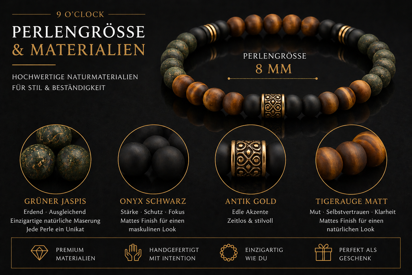 Perlenarmband Herren – GROVE a composition of natural balance