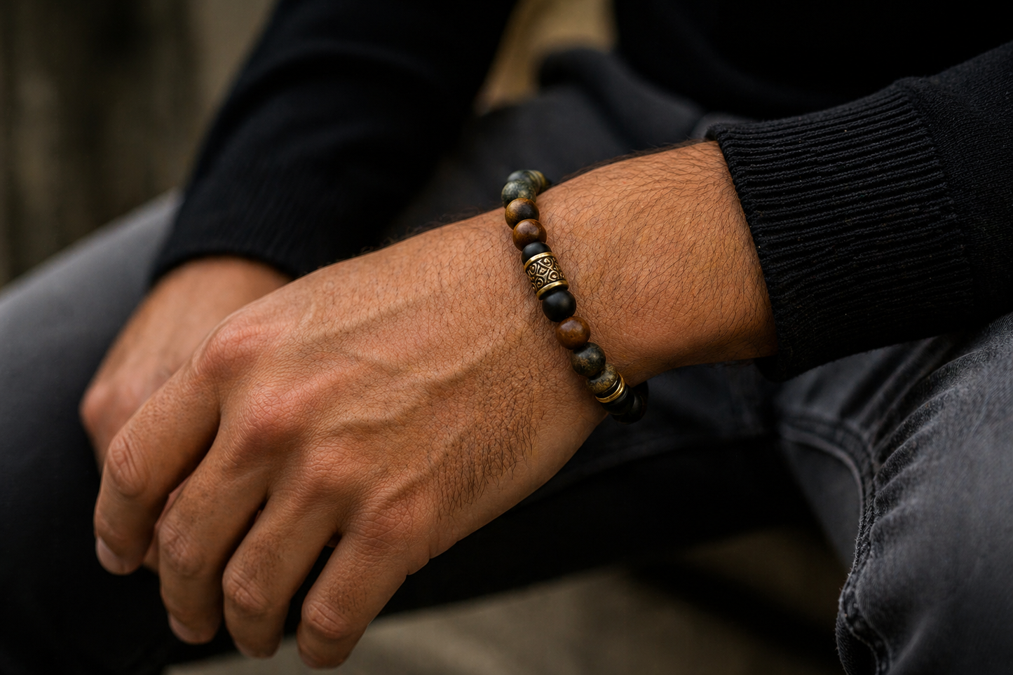 Perlenarmband Herren – GROVE a composition of natural balance